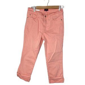 NYDJ jeans Dayla Wide Cuff Capri Lift Tuck Technology Pink Pants Women’s Size 6
